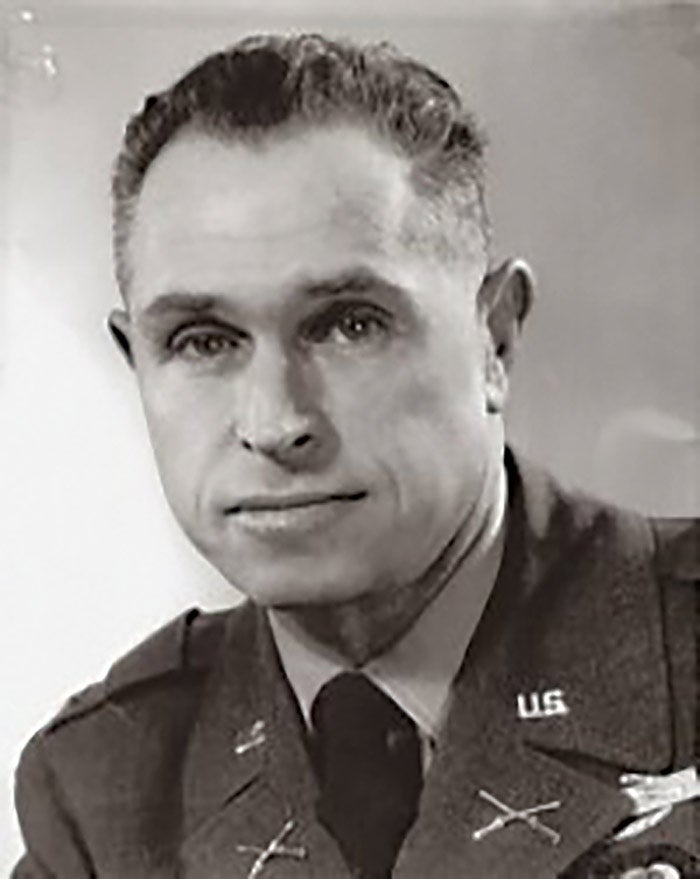 Colonel Aaron Bank, the first Commanding Officer of the 10th Special Forces Group (Airborne).
