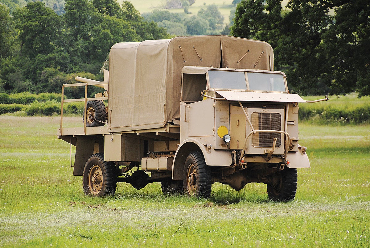 The Austin K5 with 6-Pounder anti-tank Portee mounted on the rear to provide a mobile firing platform.
