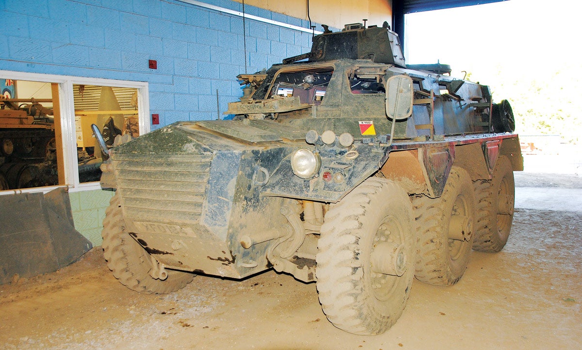 A British Amy FV603 ‘Saracen’ APC as used from the 1950s. This vehicle is among those available for rides for visitors.
