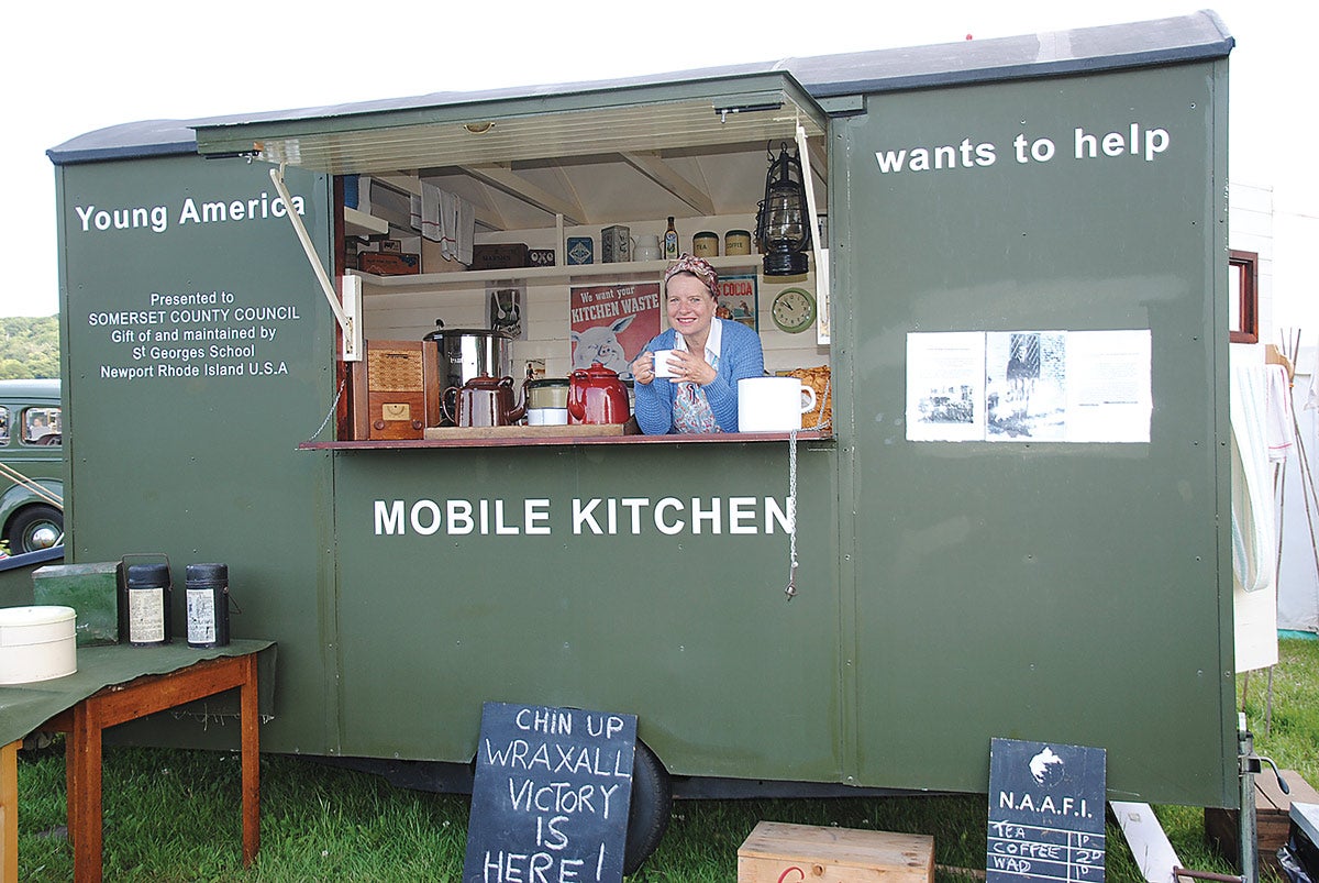 The replica of a mobile kitchen as presented to Somerset by St George’s School, Rhode Island, operated by the WVS.