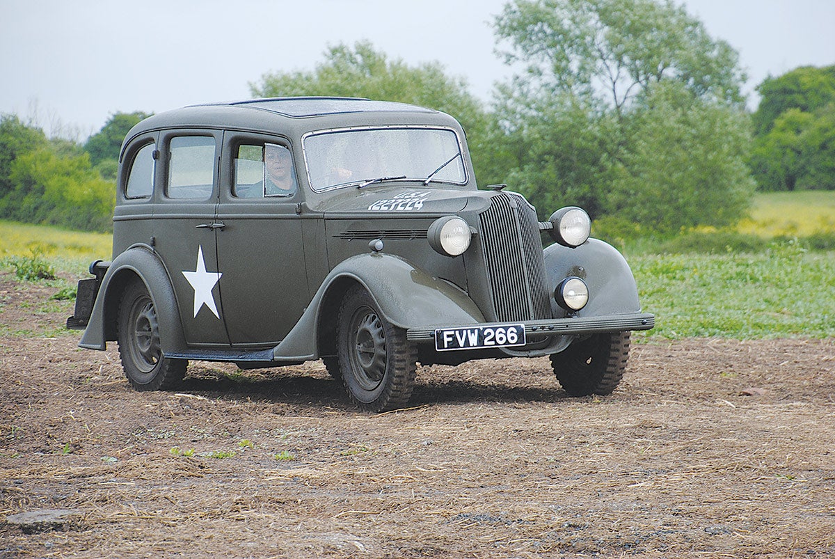 The Vauxhall 12-4 “Type I” was shown in immaculate condition. A pre-war civilian design it would have been one of over 26,000 such vehicles to be press into military service in 1939 to make up for the shortfall of military vehicles.