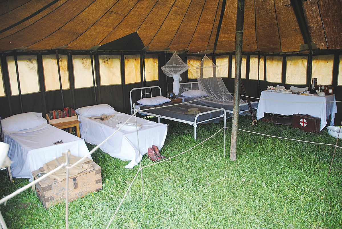 The interior of the hospital tent had beds, medical instruments and much more, which has all been collected in less than a year to present this display for the first time.
