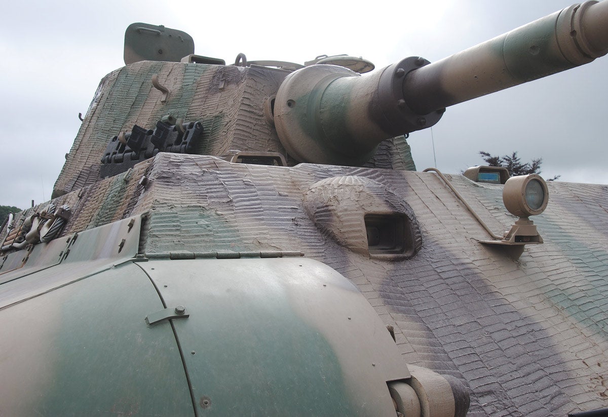 The bell-shaped mantlet cover is an identifying feature of the later Krupp turret fitted to the Henschel chassis.