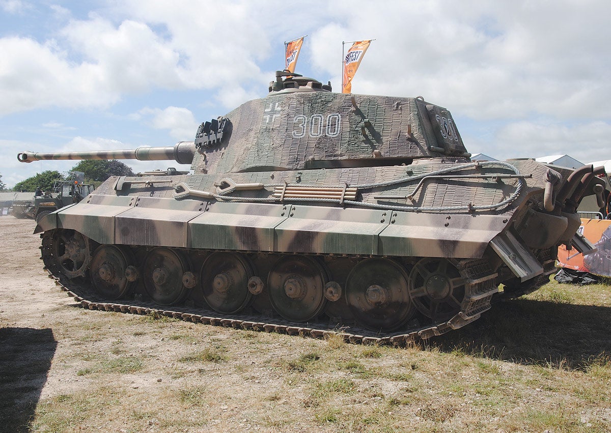 The Tiger, just as it would have been in the dry Normandy countryside where King Tiger 300 operated in August 1944.