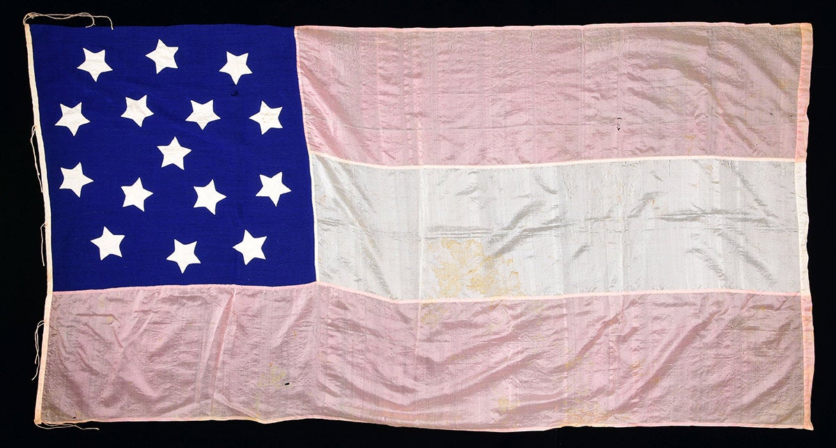 Lot #4206, a Confederate First National Battleflag of the McNeill Partisan Rangers, was estimated at $30,000-40,000 and sold for $73,200.