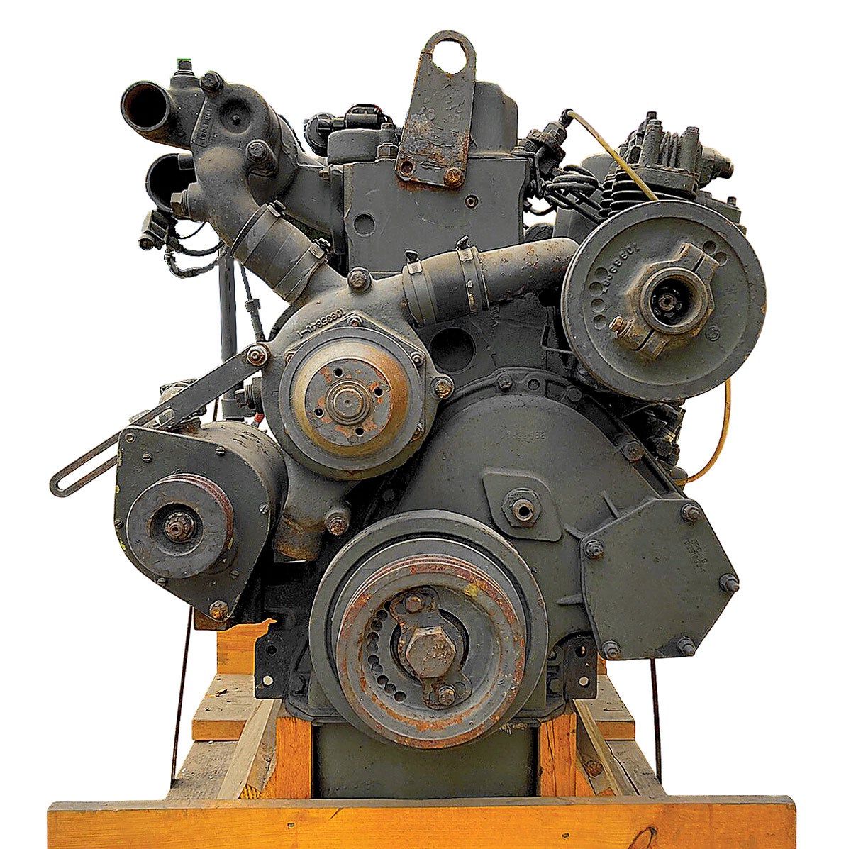 While these engines could run on straight gasoline if there was no other choice, adding some (preferably) diesel would lower the octane rating and speed up the ignition delay making it at least a bit more suitable. In other words, the farther away from diesel, the worse the engines would run.