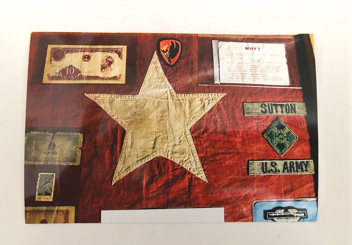 A treasured Sutton family display of Mark Sutton’s Vietnam service.