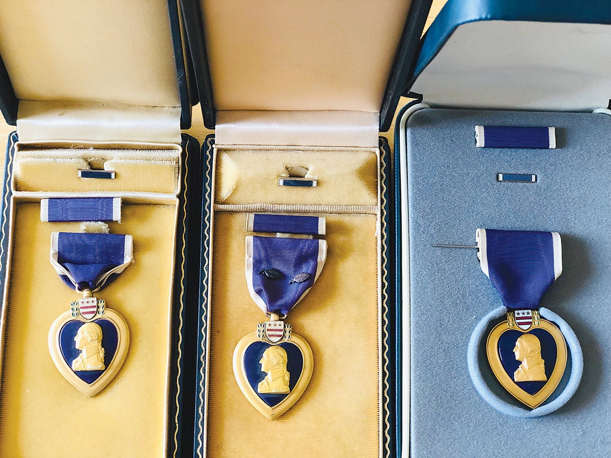 Purple Hearst including one with two oak leaf clusters.