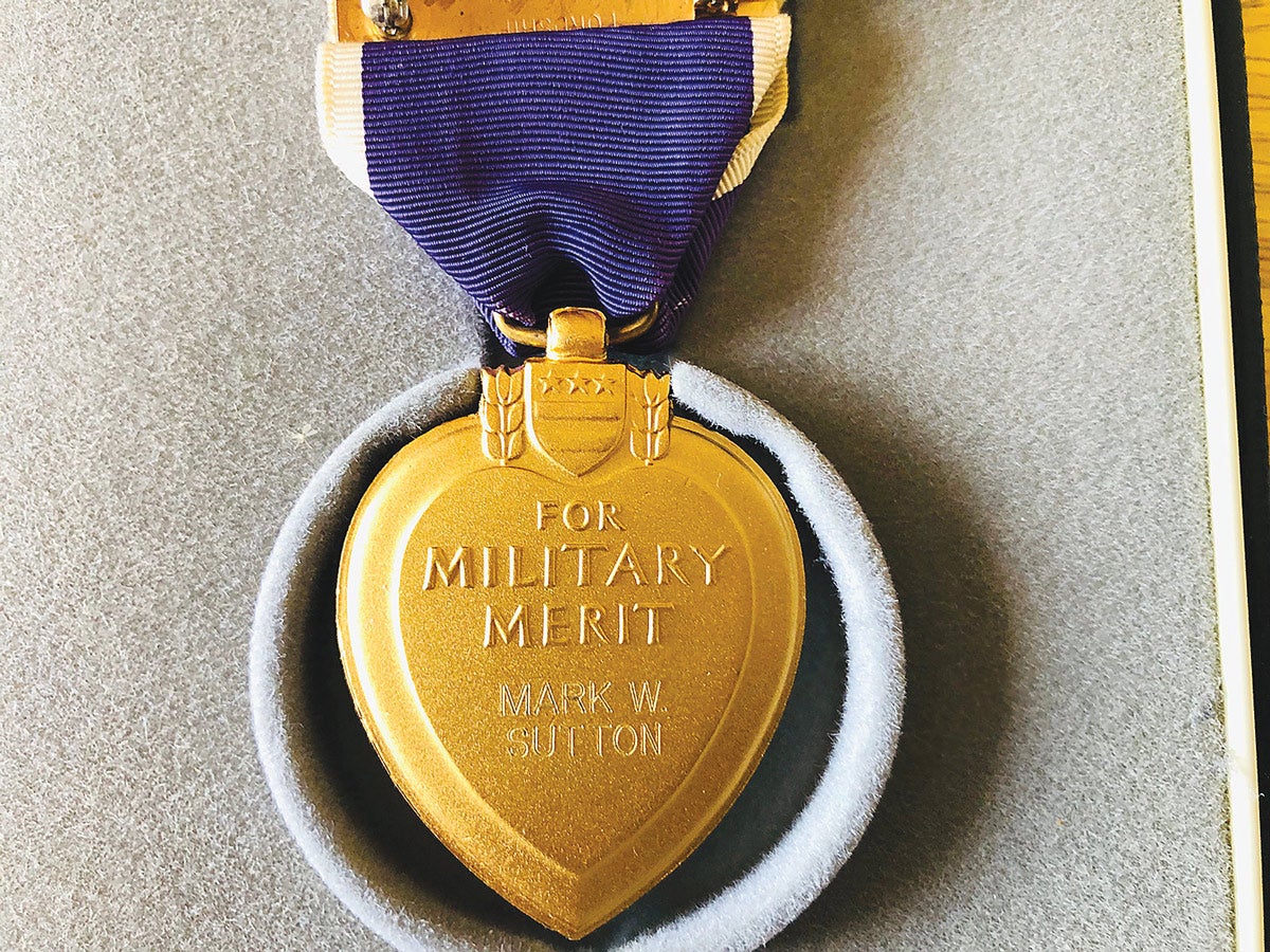 The collection includes three Mark Sutton named Purple Hearts,