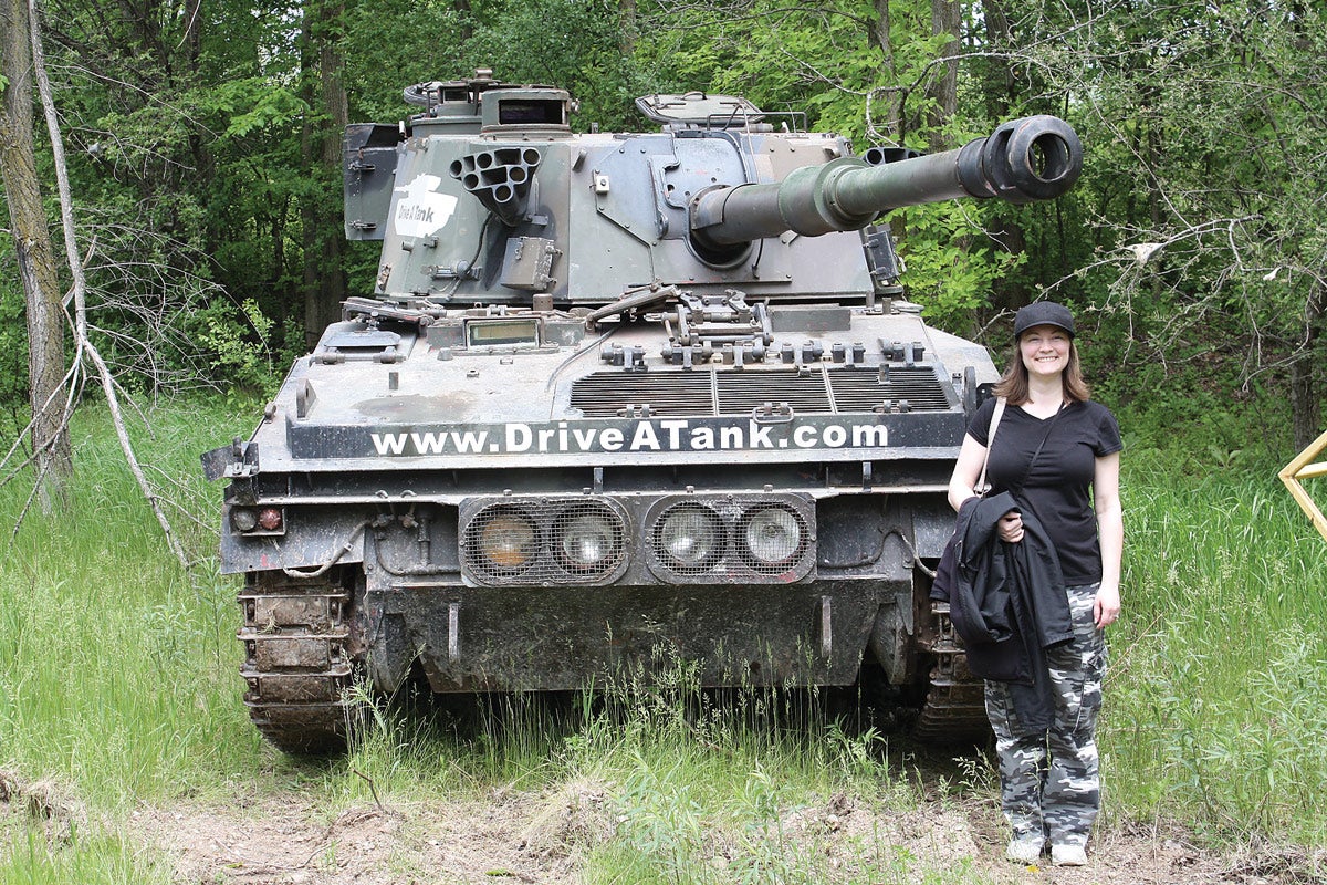 Among the star 
attractions at Drive A Tank is this British FV433 Abbott self-propelled gun.