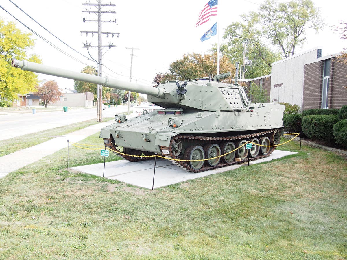 The FMC M8 Armored Gun System now on display at the Michigan Military Technical and Historical Society in Eastpointe, Mich.